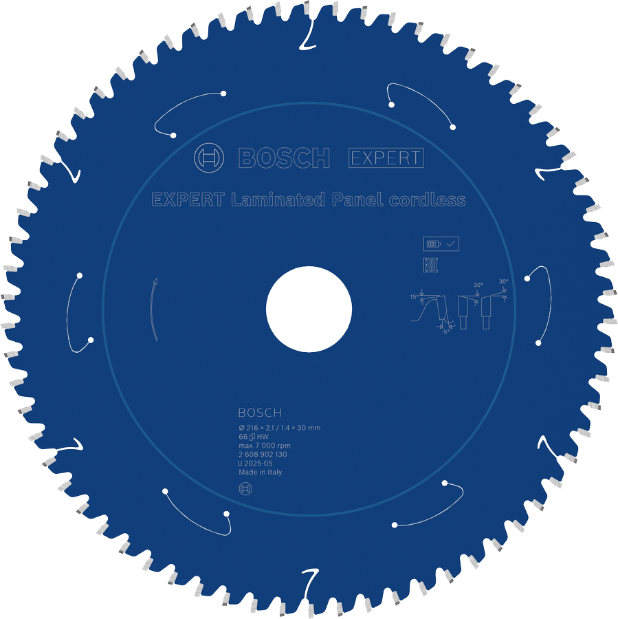 Bosch EXPERT lamineeritud paneelide akuga ringsae tera, 216 mm.